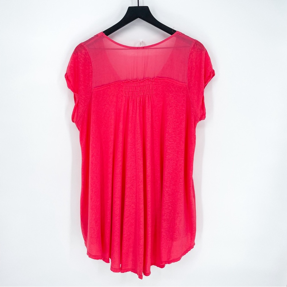 Free People Highland Blouse in Azalea Pink Small - Picture 5 of 8